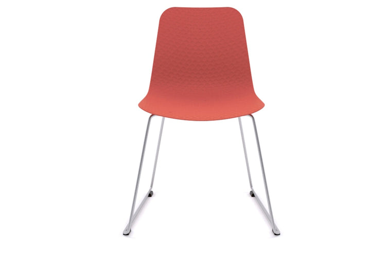 Dune Cafe Chair - Sled Base Jasonl chrome leg red 