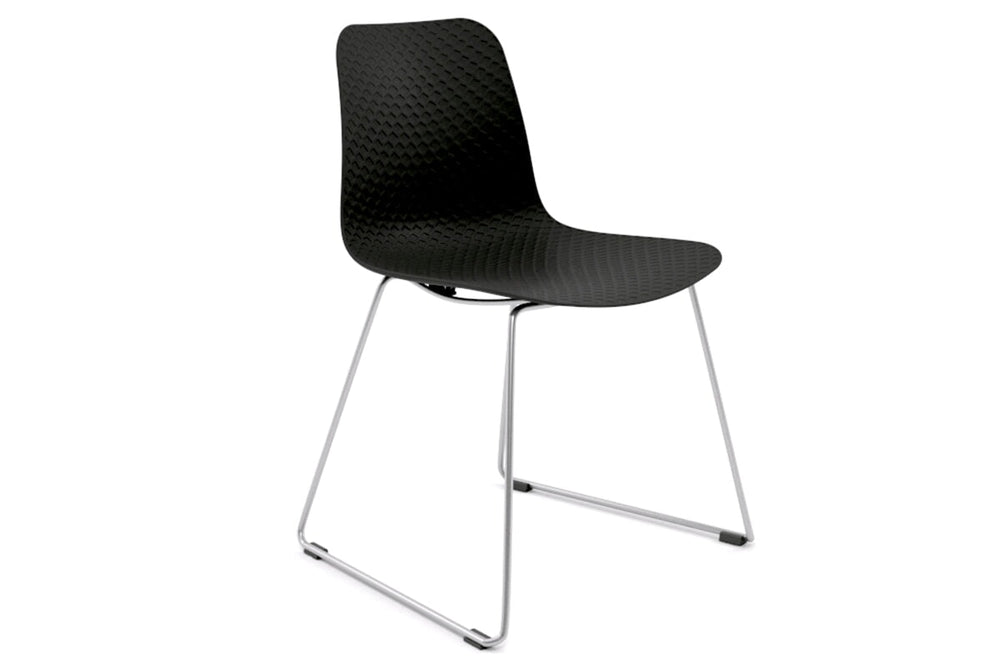Dune Cafe Chair - Sled Base-chrome leg white 