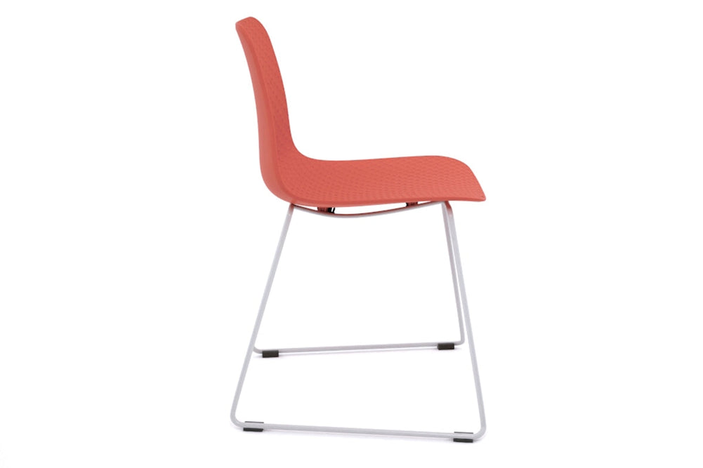 Dune Cafe Chair - Sled Base-chrome leg white 