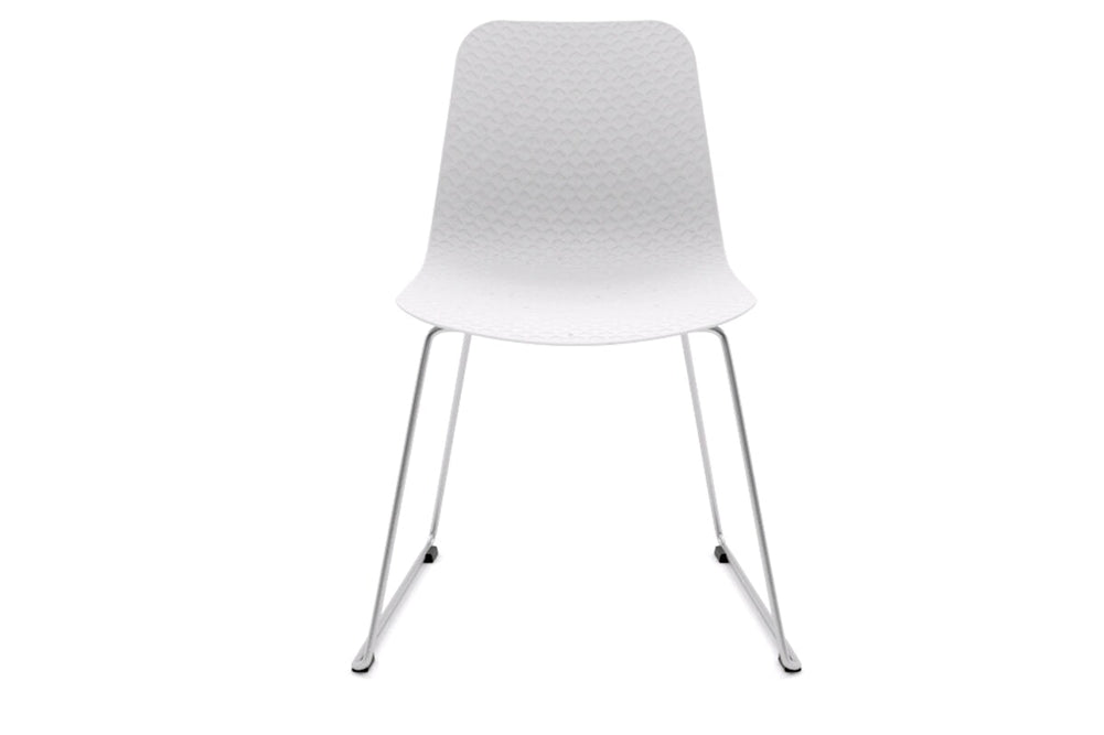 Dune Cafe Chair - Sled Base-chrome leg white 