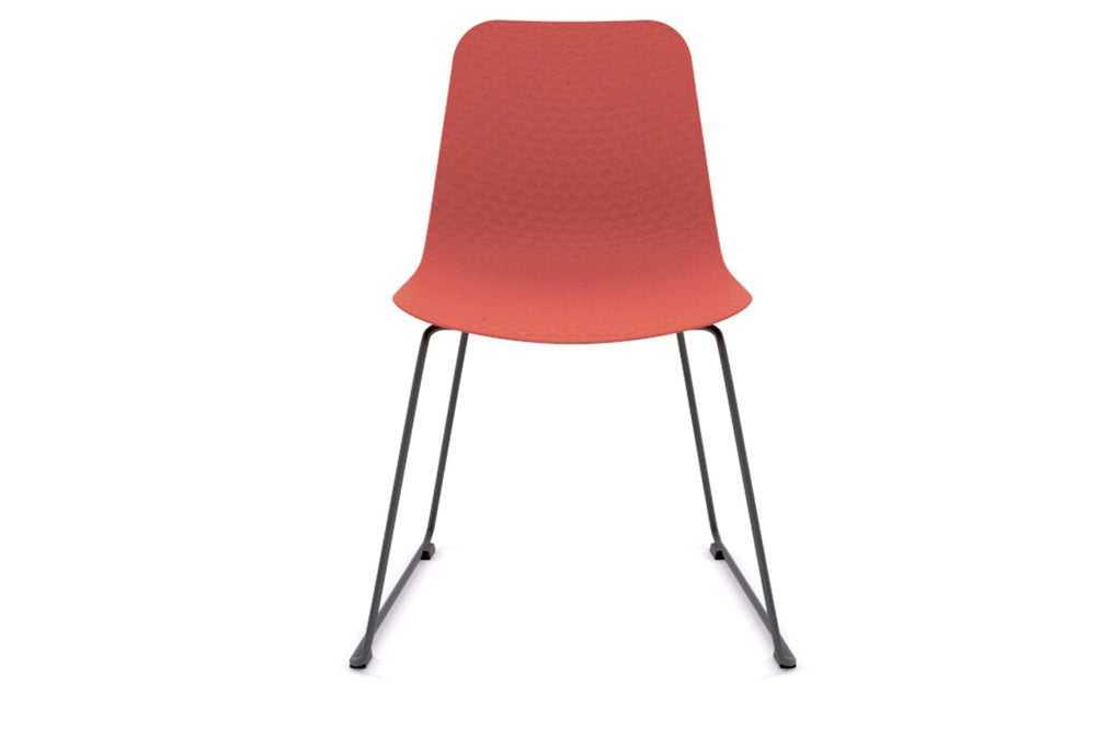 Dune Cafe Chair - Sled Base-black leg red 