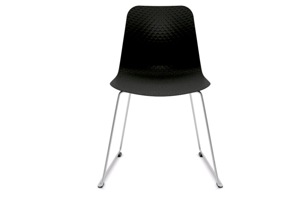 Dune Cafe Chair - Sled Base-chrome leg black 