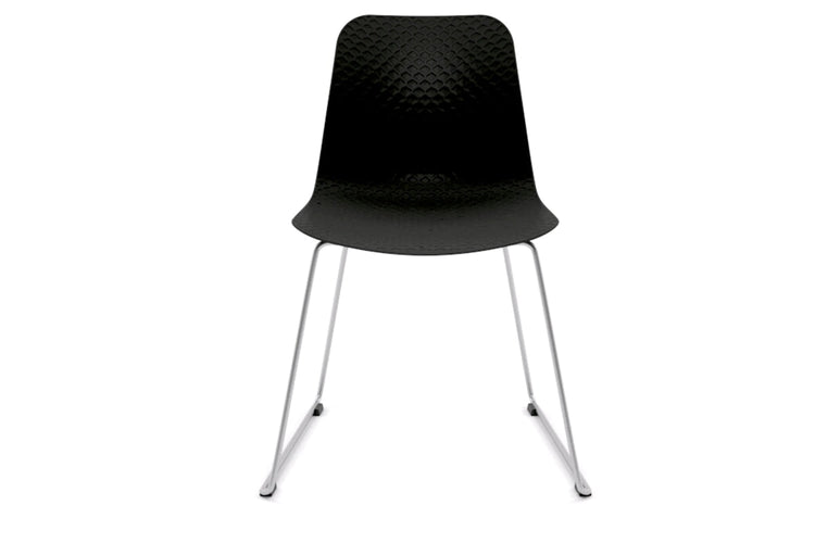 Dune Cafe Chair - Sled Base Jasonl chrome leg black 