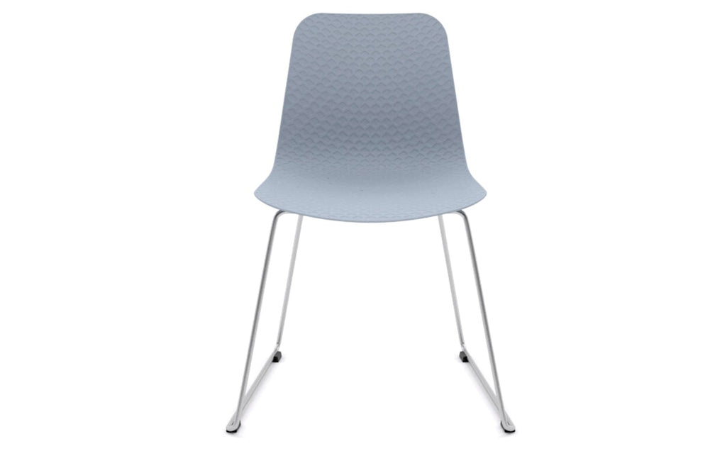 Dune Cafe Chair - Sled Base-chrome leg light blue 