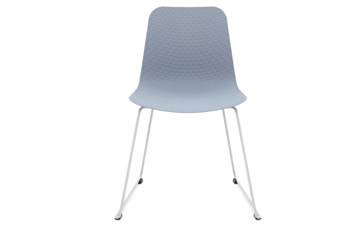 Dune Cafe Chair - Sled Base Jasonl white leg light blue 