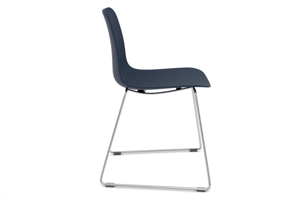 Dune Cafe Chair - Sled Base-chrome leg white 