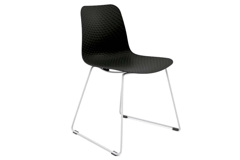 Dune Cafe Chair - Sled Base-chrome leg white 