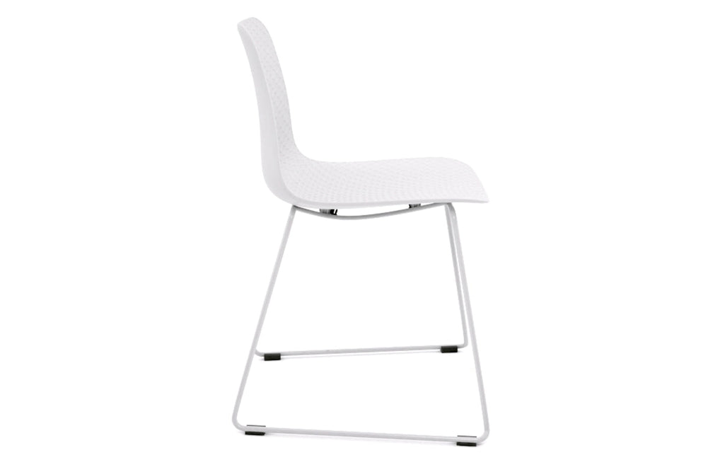 Dune Cafe Chair - Sled Base-chrome leg white 