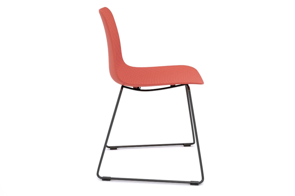 Dune Cafe Chair - Sled Base-chrome leg white 