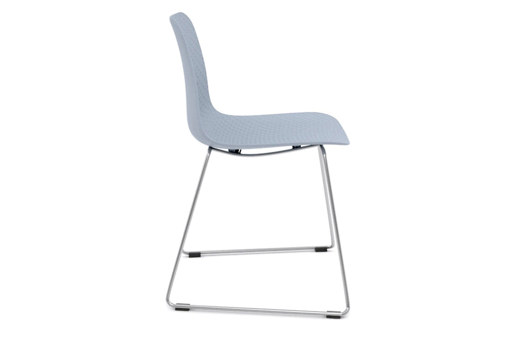Dune Cafe Chair - Sled Base-chrome leg white 