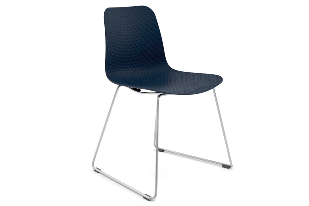 Dune Cafe Chair - Sled Base-chrome leg white 