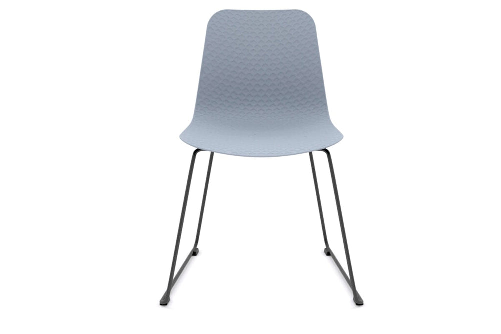 Dune Cafe Chair - Sled Base-black leg light blue 