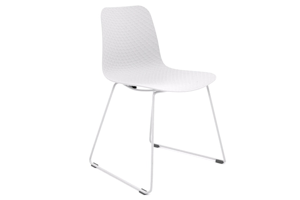 Dune Cafe Chair - Sled Base-chrome leg white 