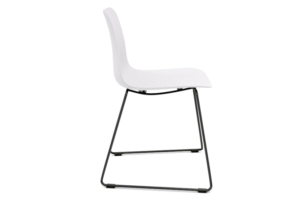 Dune Cafe Chair - Sled Base-chrome leg white 