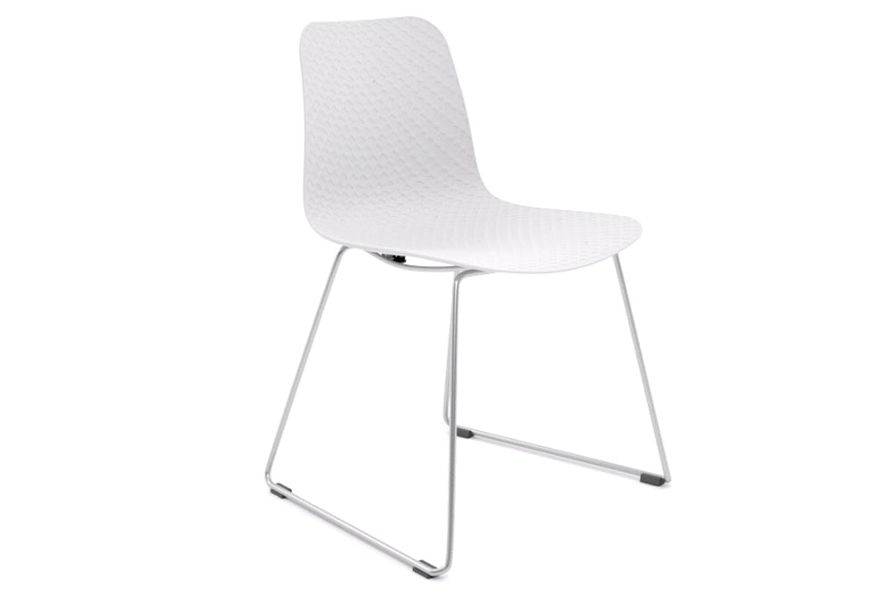 Dune Cafe Chair - Sled Base-chrome leg white 