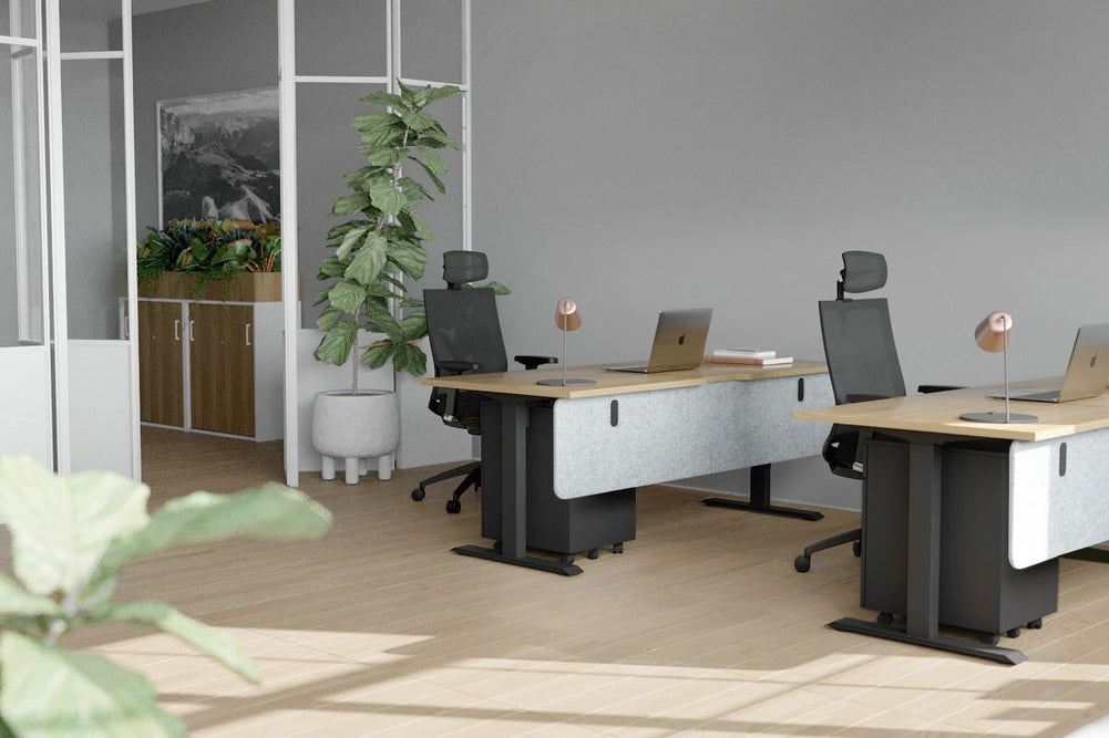 Acoustic Modesty Panel 18mm Thick with Radius Corners-dark grey 1600 mm  