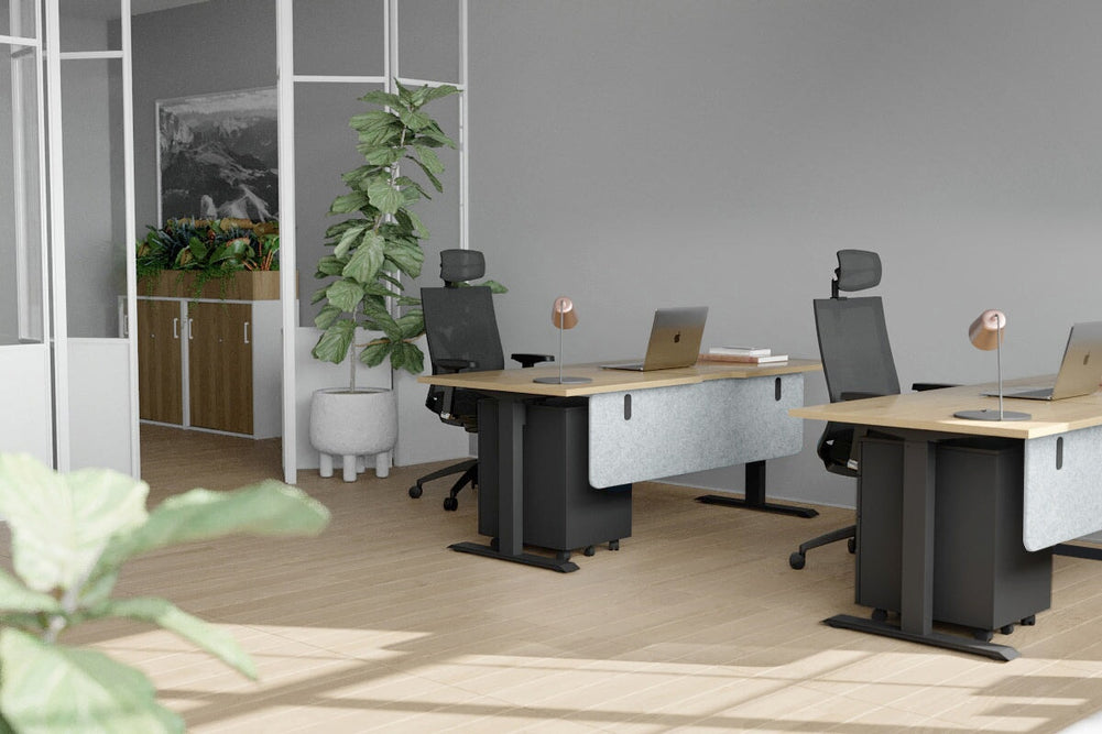 Acoustic Modesty Panel 18mm Thick with Radius Corners-dark grey 1600 mm  