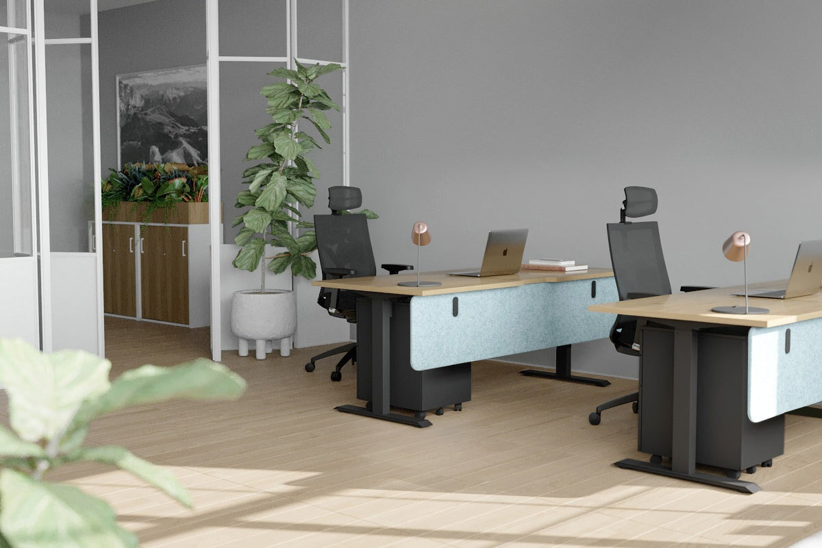 Echo Modesty Panel 18mm Thick with Radius Corners-dark grey 1600 mm  