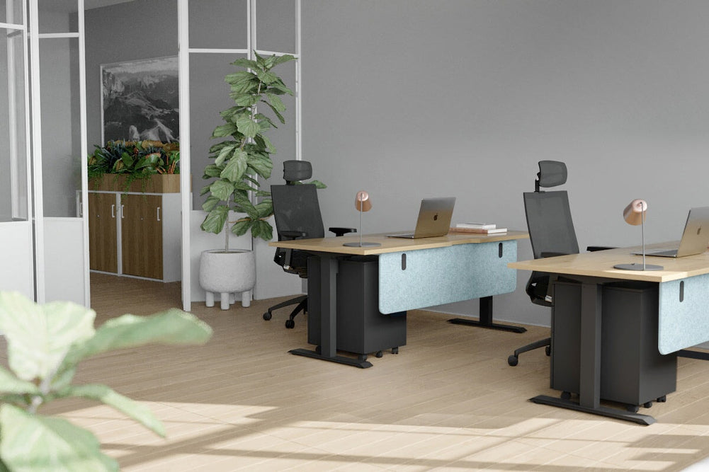 Acoustic Modesty Panel 18mm Thick with Radius Corners-dark grey 1600 mm  