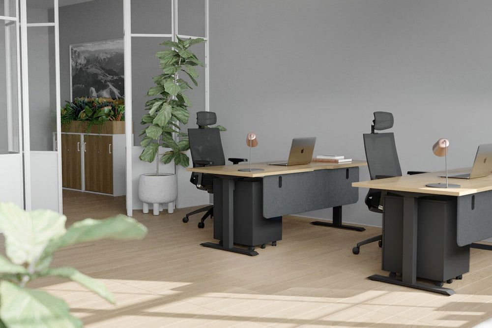 Acoustic Modesty Panel 18mm Thick with Radius Corners-dark grey 1600 mm  