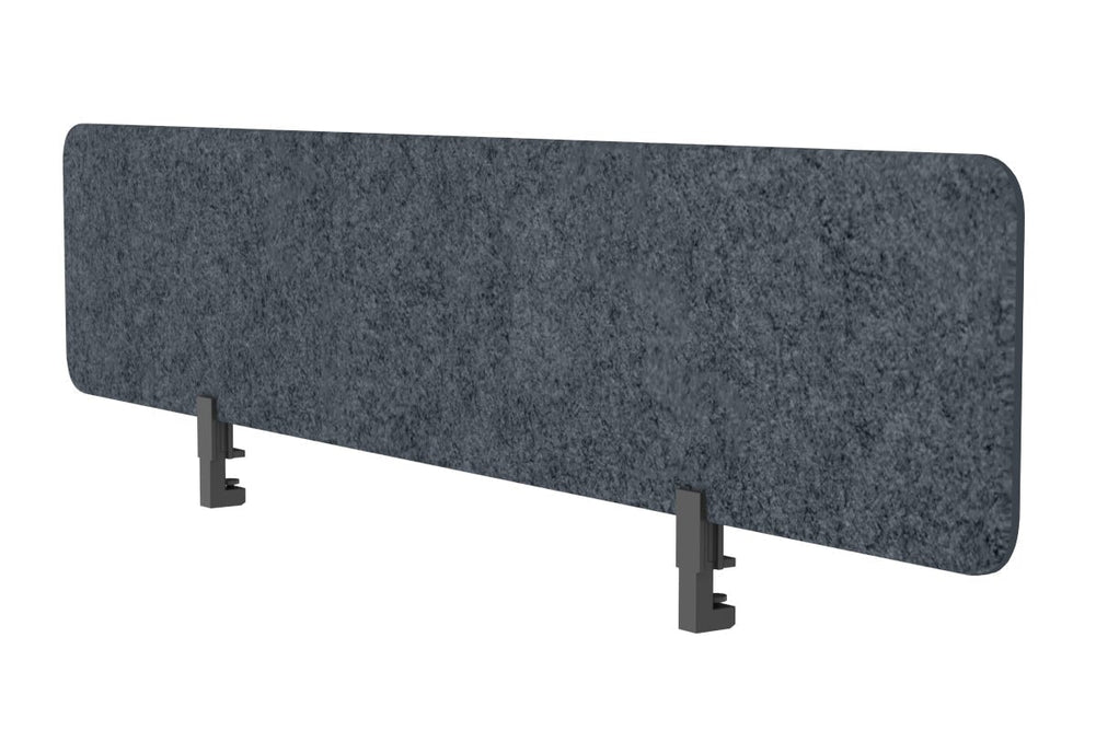 Acoustic Screen 18mm Thick with Radius Corners [400H x 1200W]-black bracket/ dark grey  