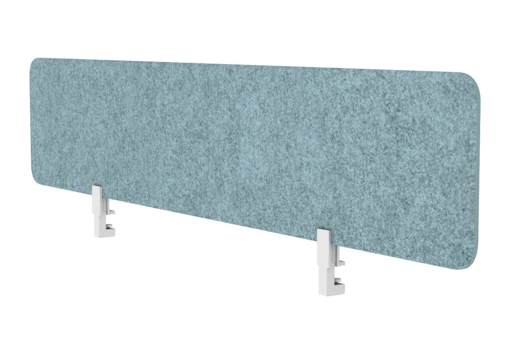 Acoustic Screen 18mm Thick with Radius Corners [400H x 1600W]-white bracket/ blue  