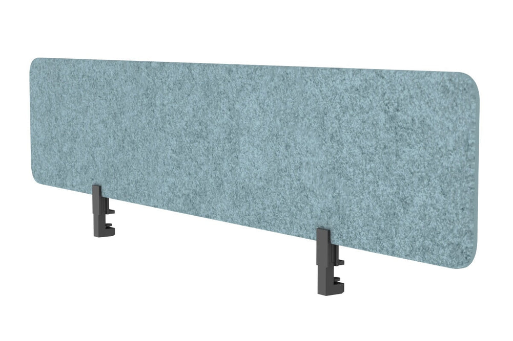 Acoustic Screen 18mm Thick with Radius Corners [400H x 1600W]-black bracket/ blue  