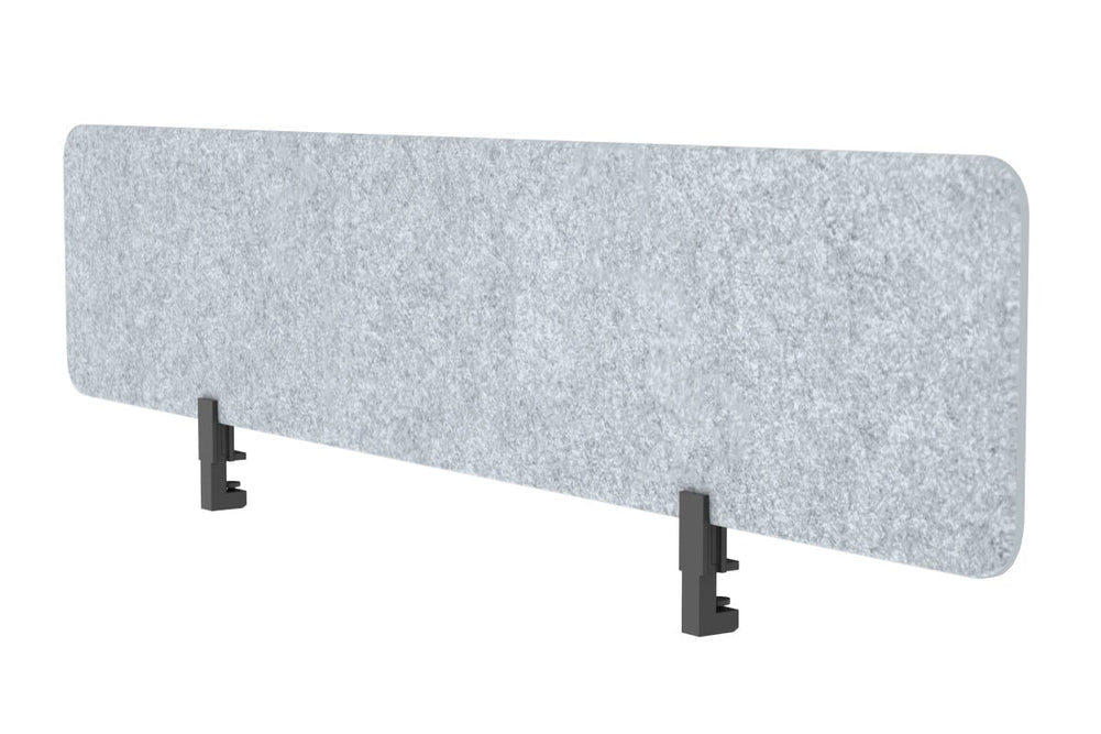 Acoustic Screen 18mm Thick with Radius Corners [400H x 1600W]-black bracket/ light grey  