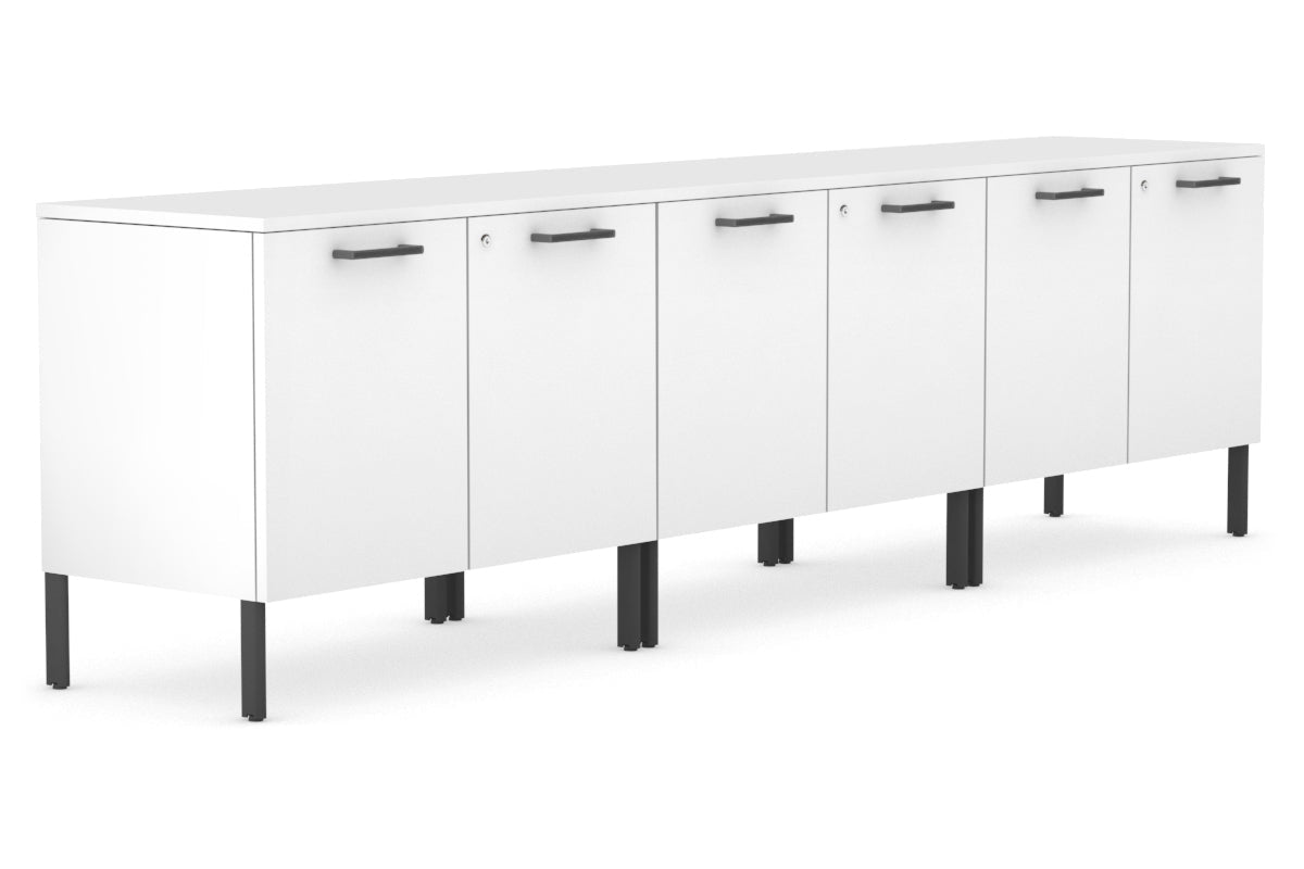 Executive Credenza Office Storage Cabinet Extra - 2400mm [Black] Jasonl White 