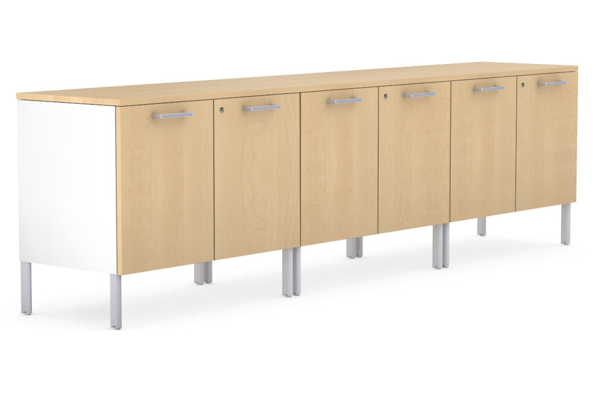 Executive Credenza Office Storage Cabinet Extra - 2400mm [Silver] Jasonl Maple 