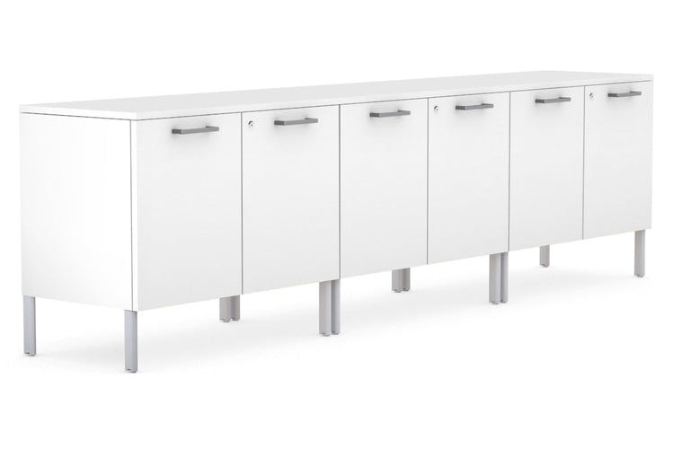 Executive Credenza Office Storage Cabinet Extra - 2400mm [Silver] Jasonl White 