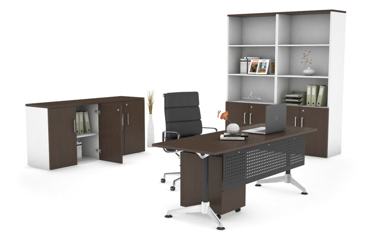 Executive Office Desk Blackjack [1600L x 700W] Ooh La La wenge black modesty 