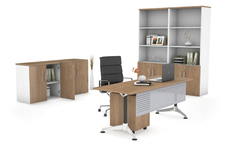 Executive Office Desk Blackjack [1800L x 700W] Ooh La La salvage oak silver modesty 