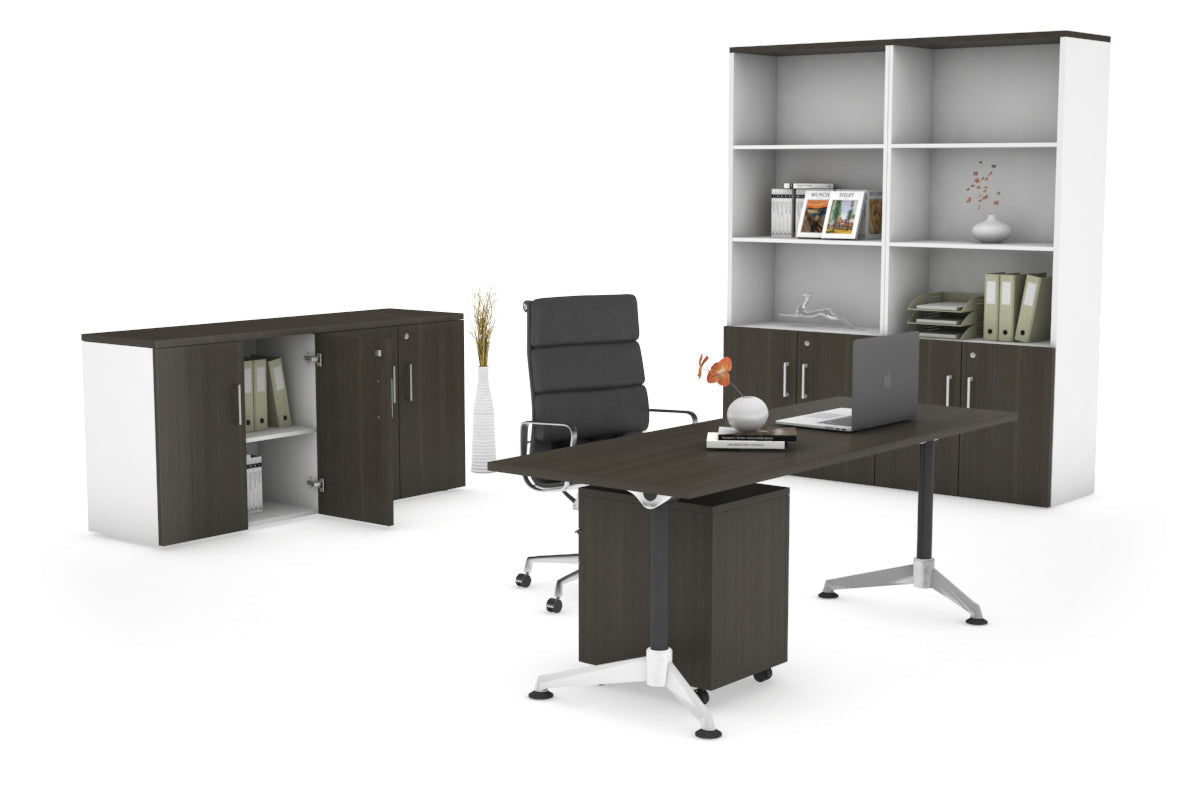 Executive Office Desk Blackjack [1800L x 700W] Ooh La La dark oak none 