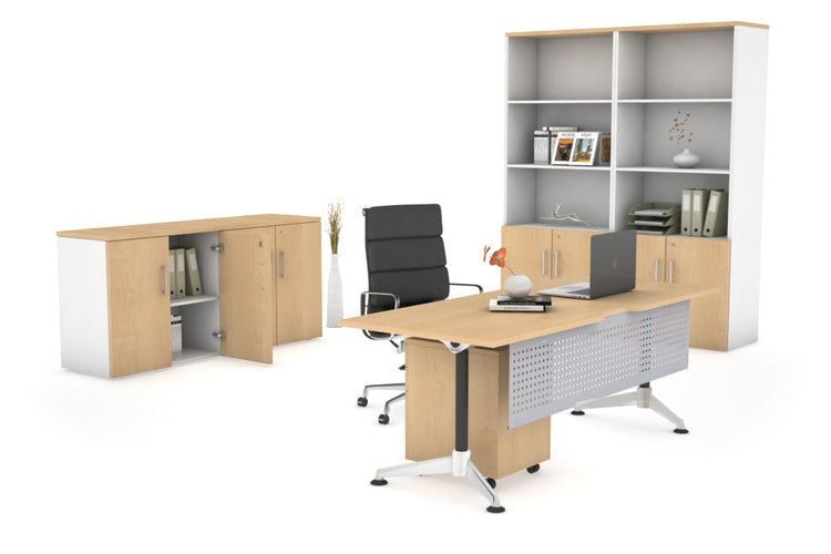 Executive Office Desk Blackjack [1800L x 800W] Ooh La La maple silver modesty 