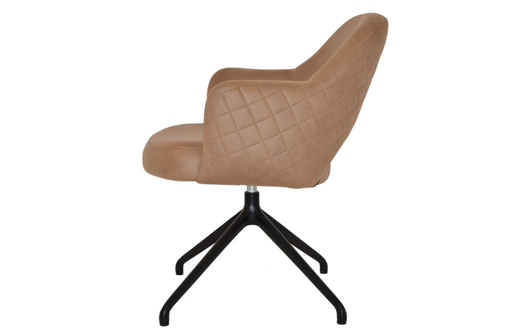 EZ Hospitality Cairo Indoor Armchair Metal Base - Black Trestle-pelle/benito tan  