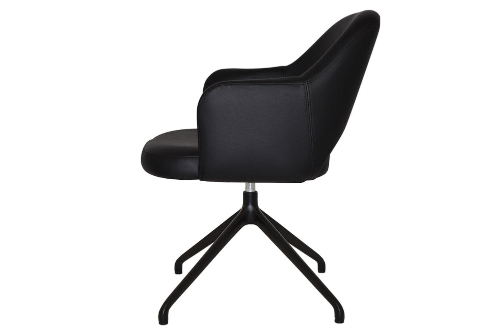 EZ Hospitality Cairo Indoor Armchair Metal Base - Black Trestle-pelle/benito tan  