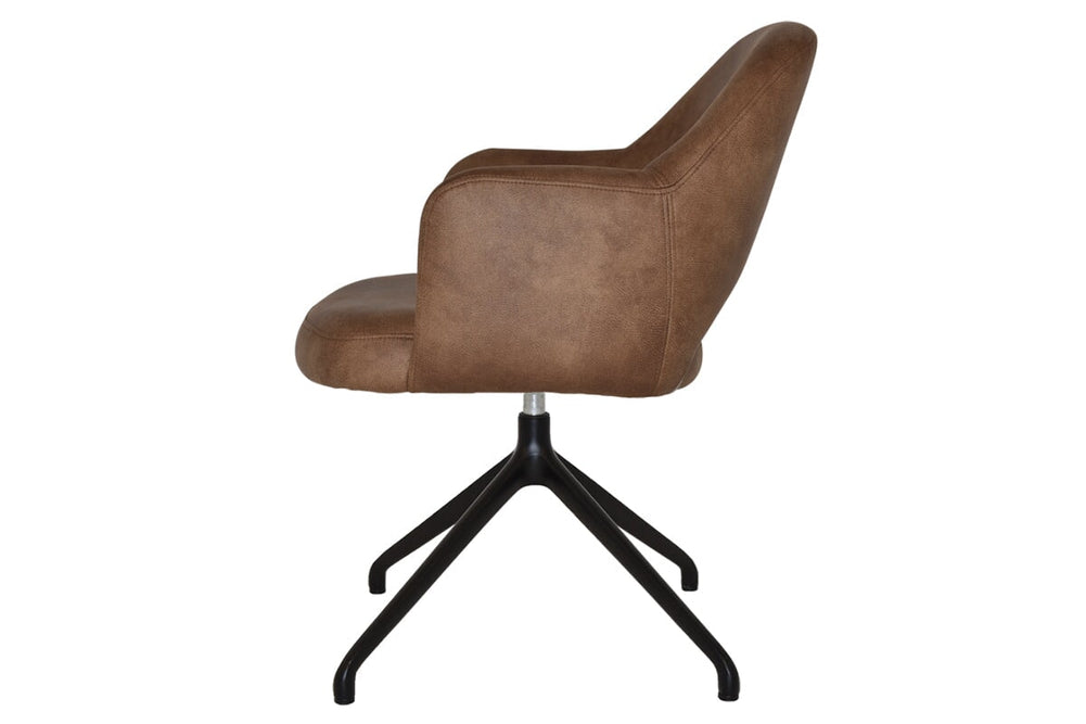 EZ Hospitality Cairo Indoor Armchair Metal Base - Black Trestle-pelle/benito tan  