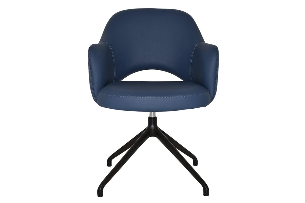 EZ Hospitality Cairo Indoor Armchair Metal Base - Black Trestle-pelle/benito tan  