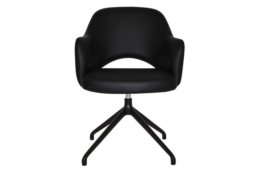 EZ Hospitality Cairo Indoor Armchair Metal Base - Black Trestle-pelle/benito tan  