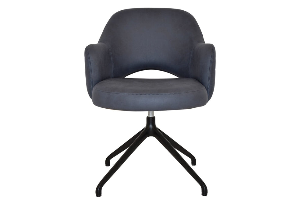 EZ Hospitality Cairo Indoor Armchair Metal Base - Black Trestle-pelle/benito tan  