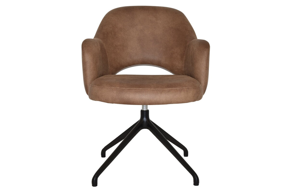 EZ Hospitality Cairo Indoor Armchair Metal Base - Black Trestle-pelle/benito tan  