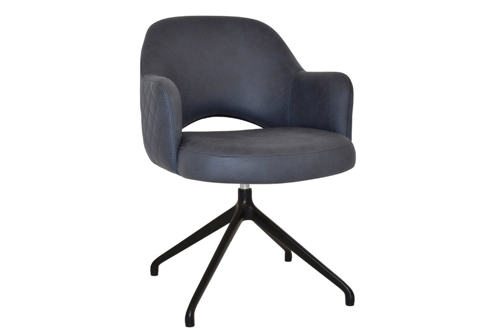 EZ Hospitality Cairo Indoor Armchair Metal Base - Black Trestle-pelle/benito navy  