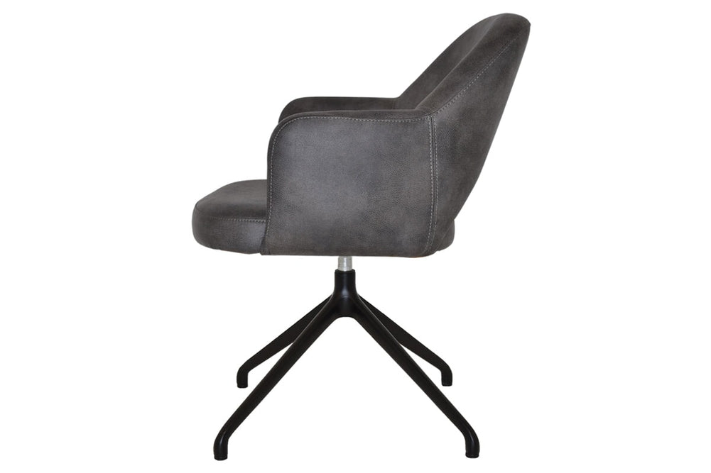 EZ Hospitality Cairo Indoor Armchair Metal Base - Black Trestle-pelle/benito tan  