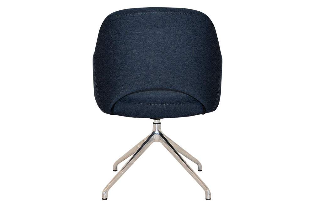 EZ Hospitality Cairo Indoor Armchair Metal Base - Polished Aluminium Trestle-pelle/benito tan  