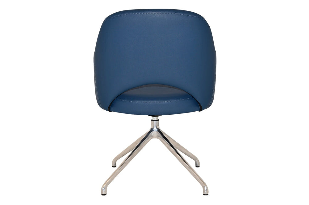 EZ Hospitality Cairo Indoor Armchair Metal Base - Polished Aluminium Trestle-pelle/benito tan  