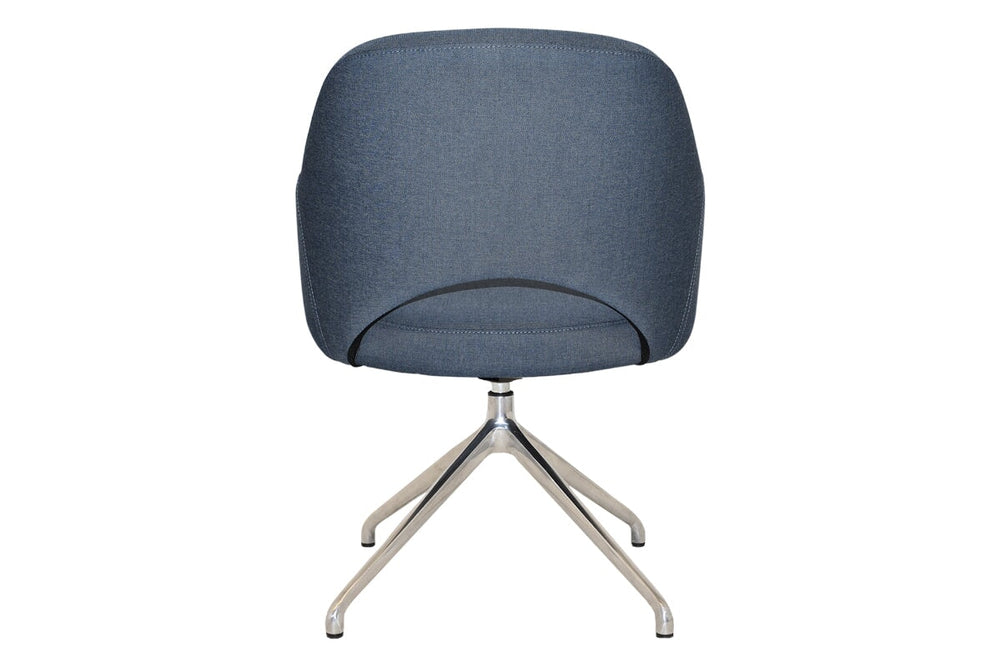 EZ Hospitality Cairo Indoor Armchair Metal Base - Polished Aluminium Trestle-pelle/benito tan  