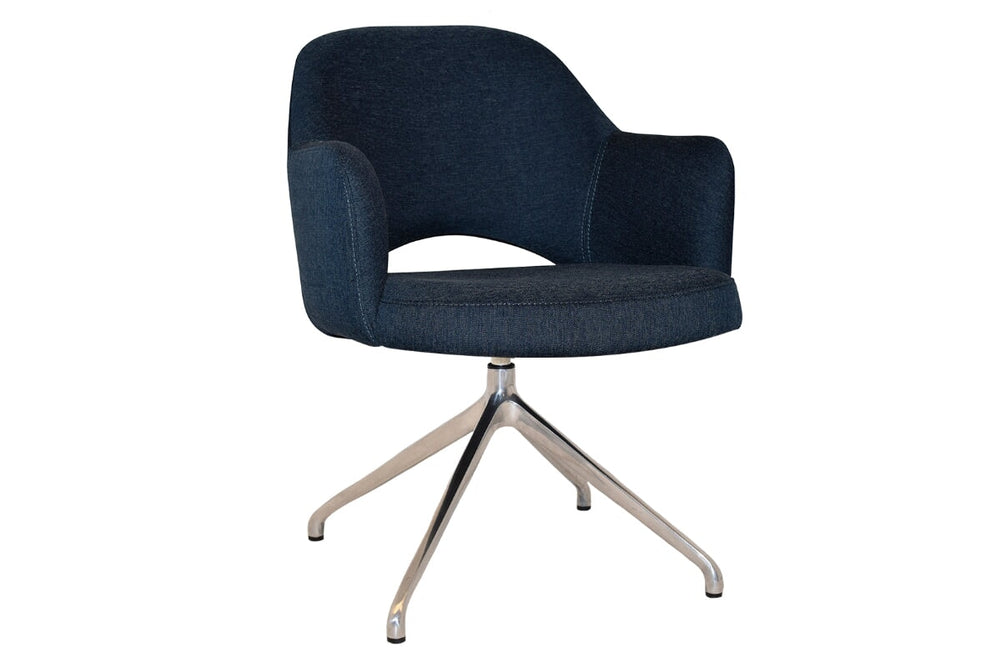 EZ Hospitality Cairo Indoor Armchair Metal Base - Polished Aluminium Trestle-gravity navy  