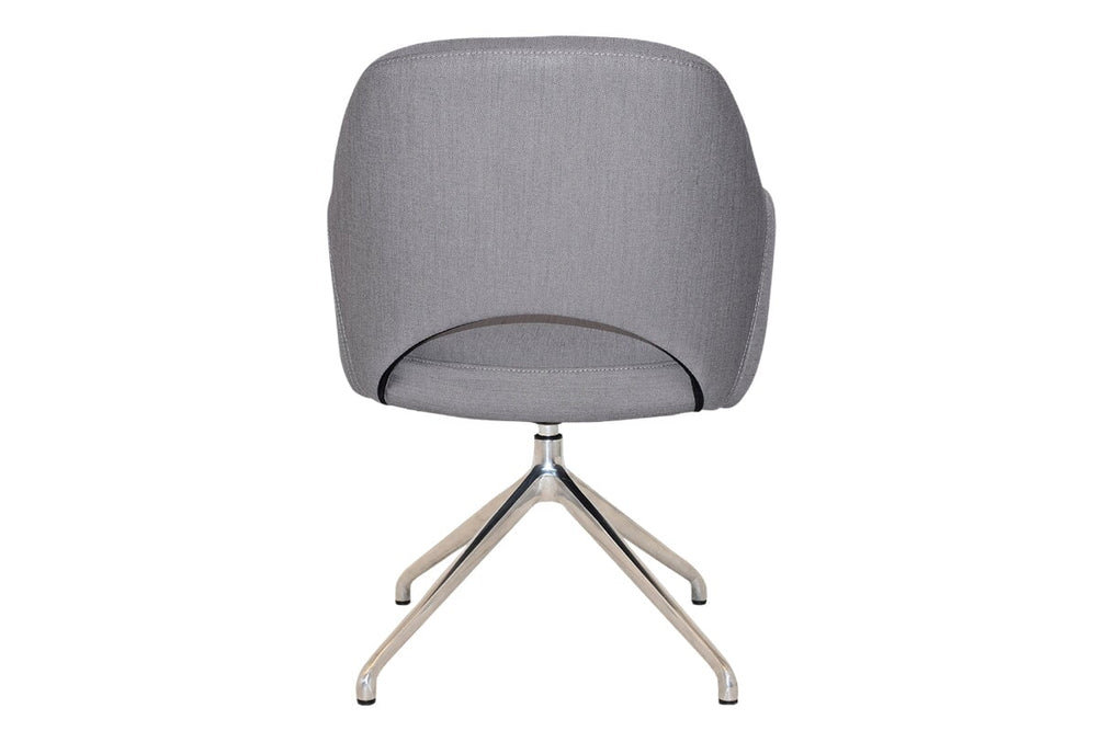 EZ Hospitality Cairo Indoor Armchair Metal Base - Polished Aluminium Trestle-pelle/benito tan  