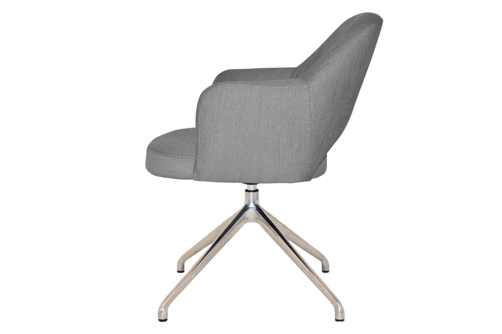 EZ Hospitality Cairo Indoor Armchair Metal Base - Polished Aluminium Trestle-pelle/benito tan  